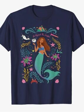 Disney Navy Mermaid Graphic Tee - 'Go Beyond The Surface'